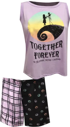 Nightmare Before Christmas Jack and Sally Together Forever Shortie PJ