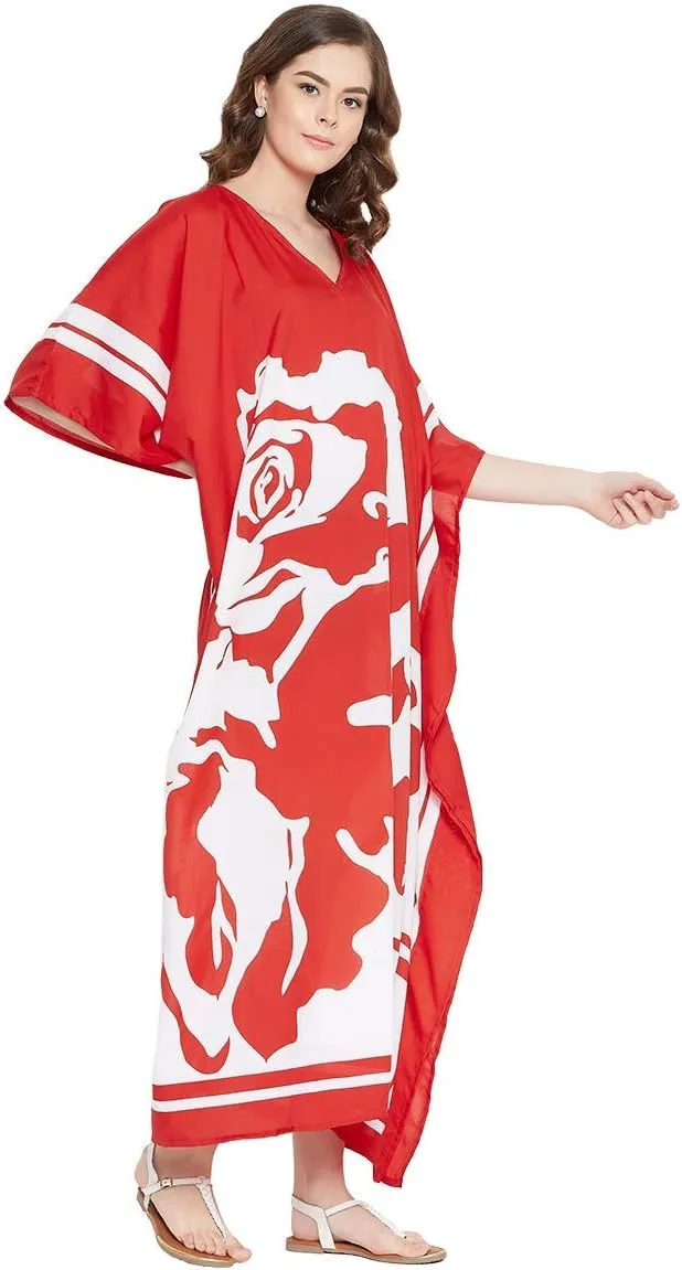 Oussum Kimono Maxi Dress Floral Long Kaftan Plus Size Caftan Gown