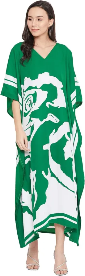 Oussum Kimono Maxi Dress Floral Long Kaftan Plus Size Caftan Gown
