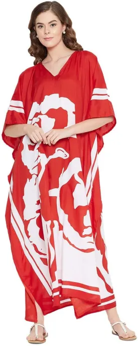Oussum Kimono Maxi Dress Floral Long Kaftan Plus Size Caftan Gown
