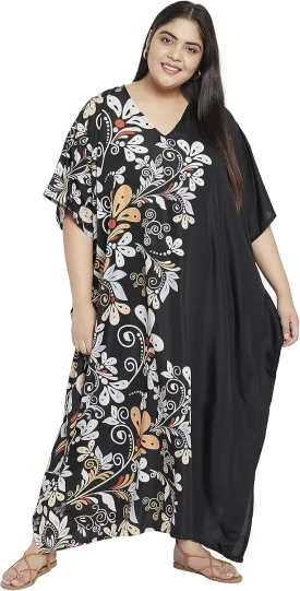 Oussum Women Kaftan Plus Size Polyester Summer Caftan Cover Ups Maxi House Dress
