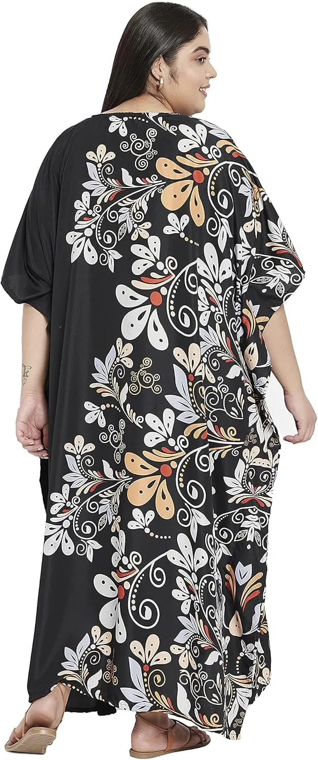 Oussum Women Kaftan Plus Size Polyester Summer Caftan Cover Ups Maxi House Dress