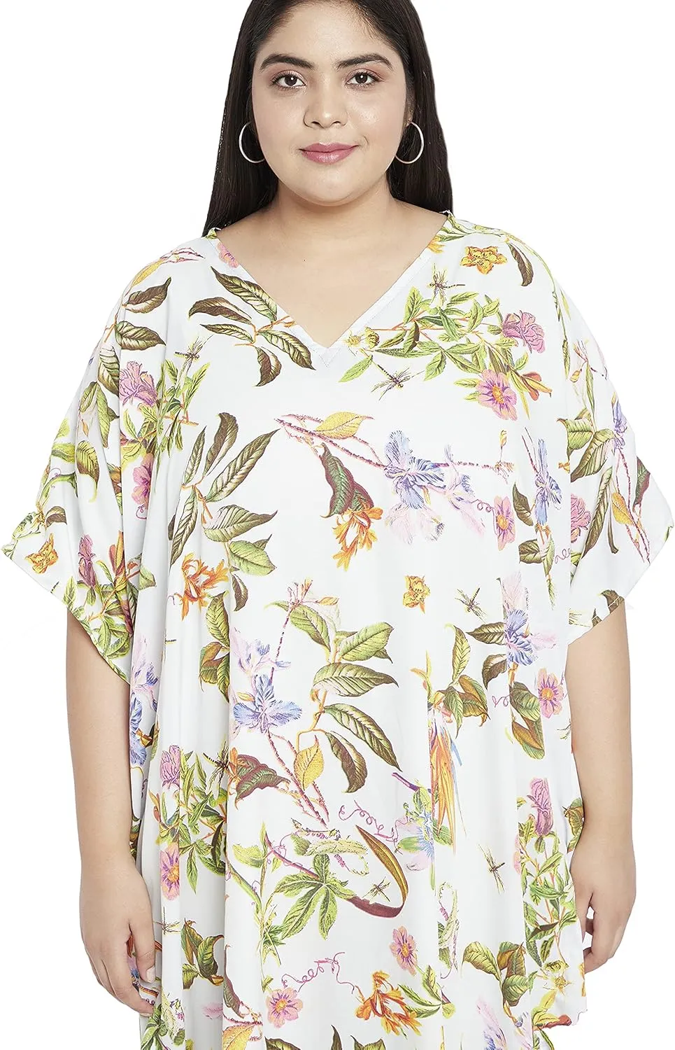 Oussum Women Long Maxi Plus Size Polyester Kaftan Caftan Gown Beach Party Casual Dress