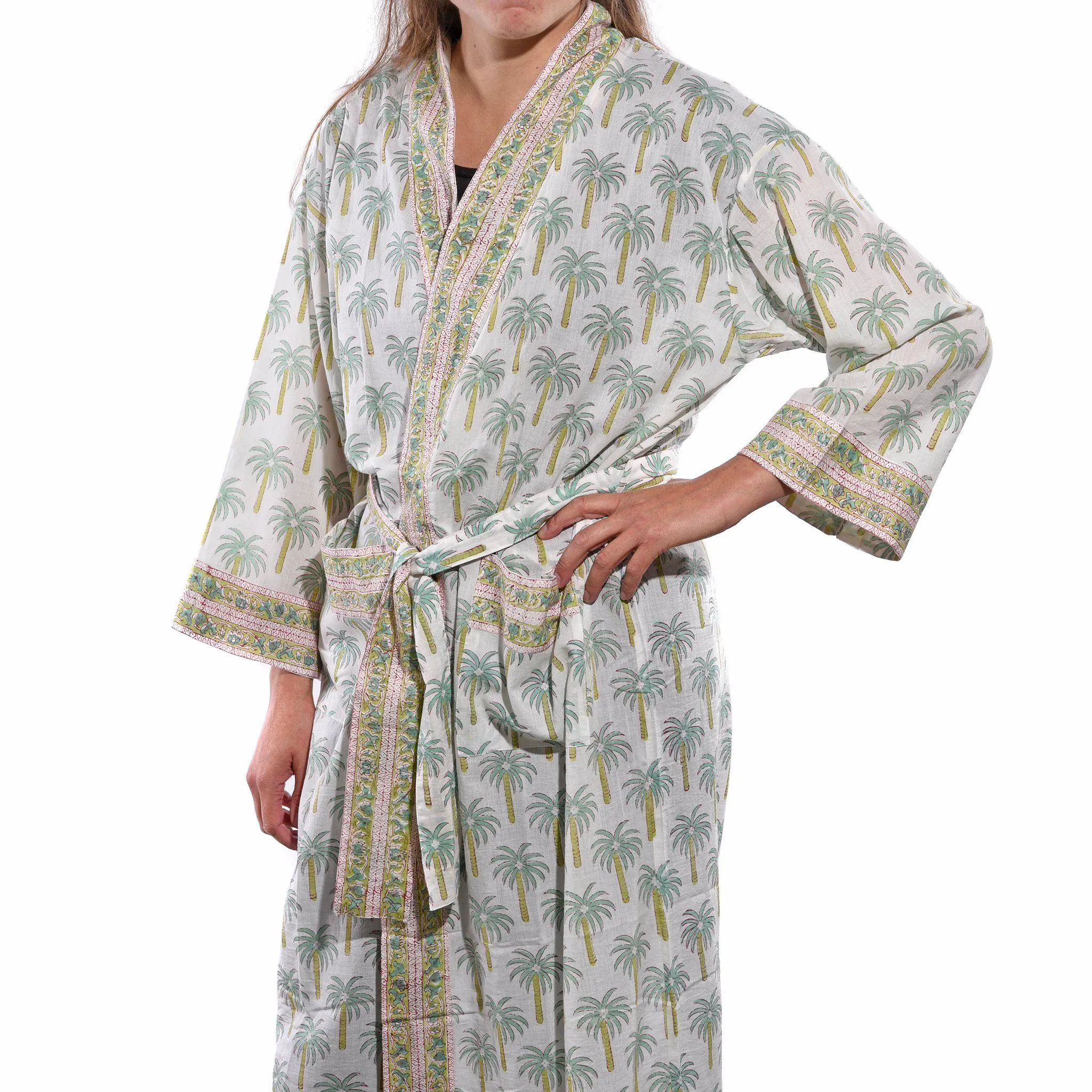 Palm Trees Bath Robe - Unisex - 100% Cotton