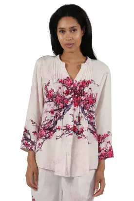 Printed Long Sleeve Rayon Pajamas