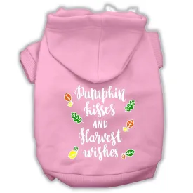 Pumpkin Kisses Screenprint Dog Hoodie Light Pink Xxl (18)