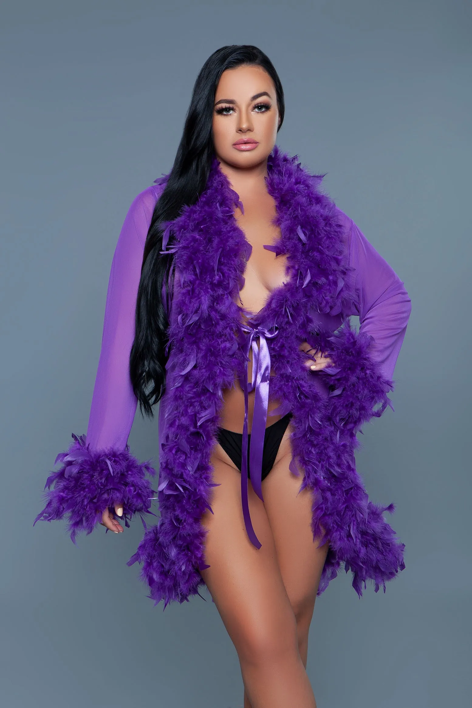 Queen Feather Short Glamour Robe
