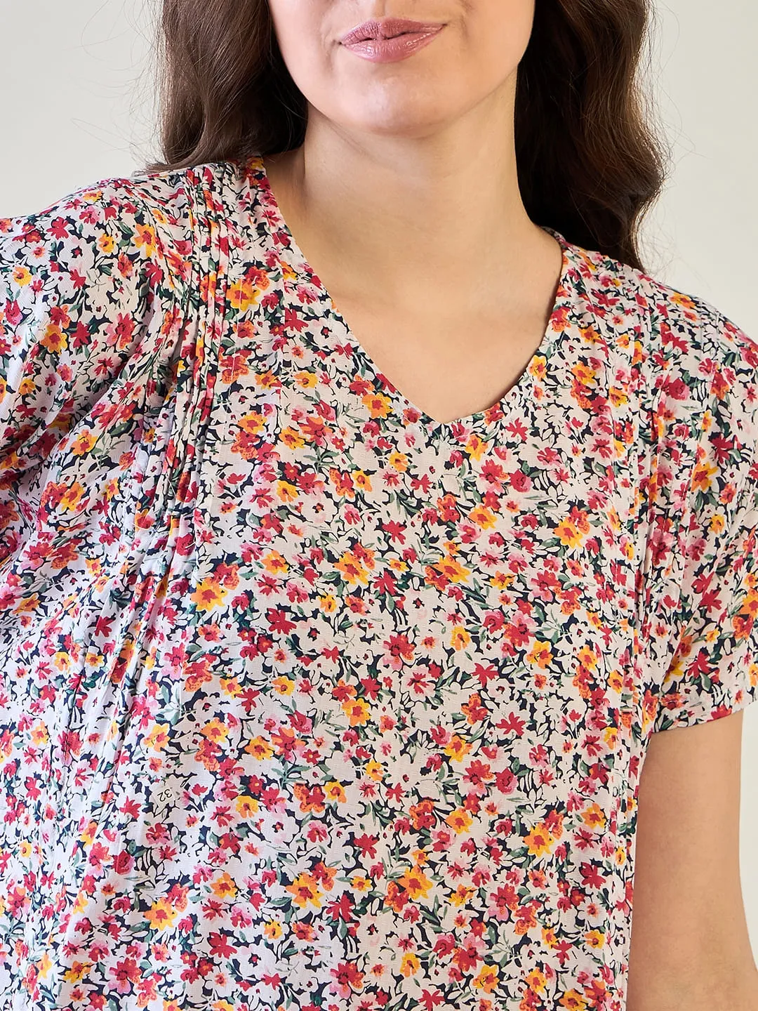 Red Floral Comfy Night Dress