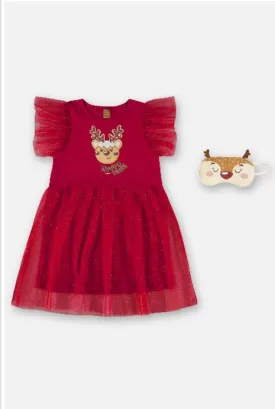 Red nightdress with tulle