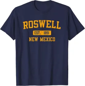 Roswell New Mexico Classic Varsity Style Block Letter` T-Shirt