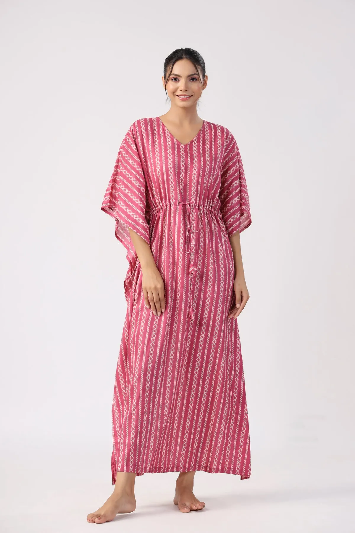 Salmon Splash Cotton Kaftan