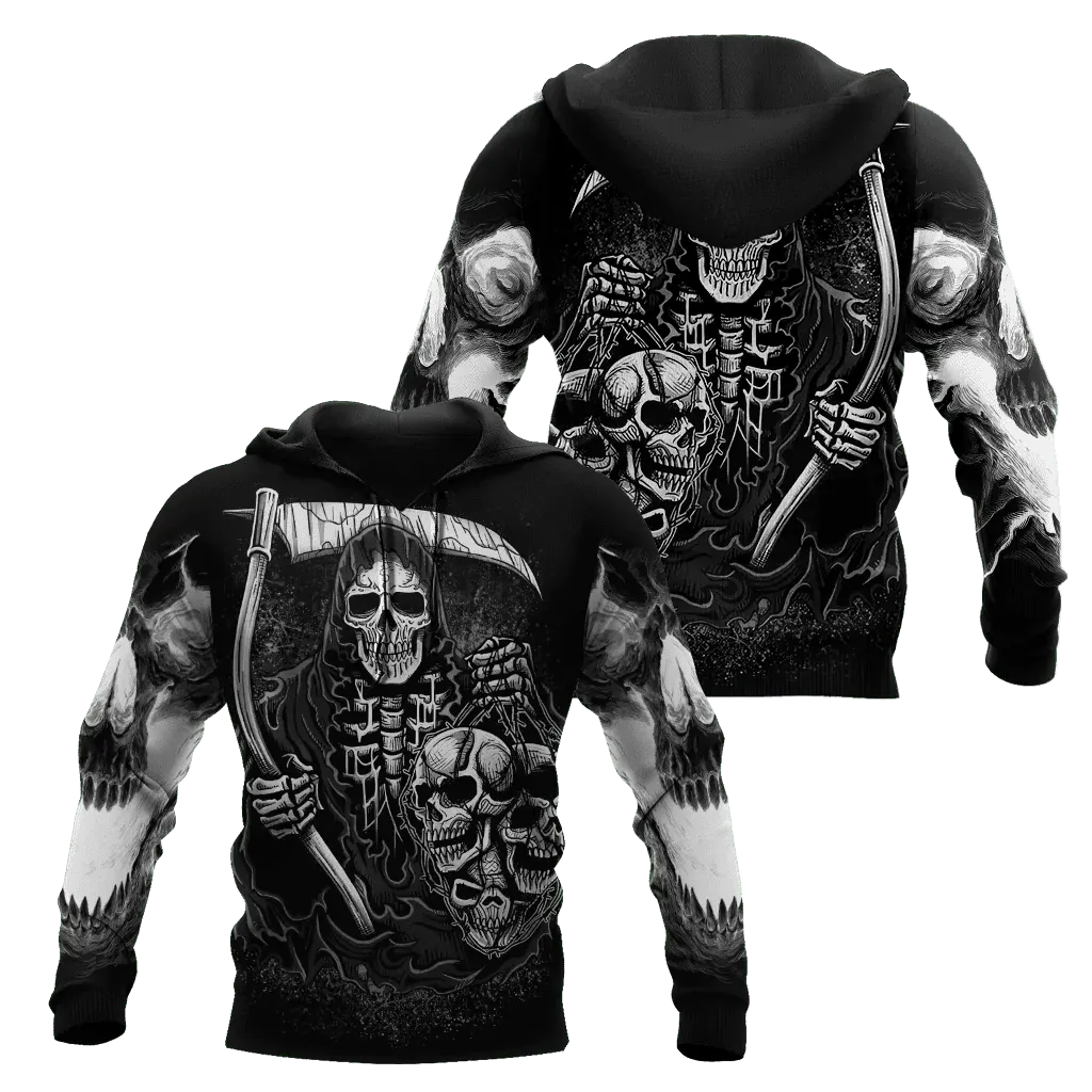 Santa Claus Skull 3D Hoodie, Christmas Skull Hoodie