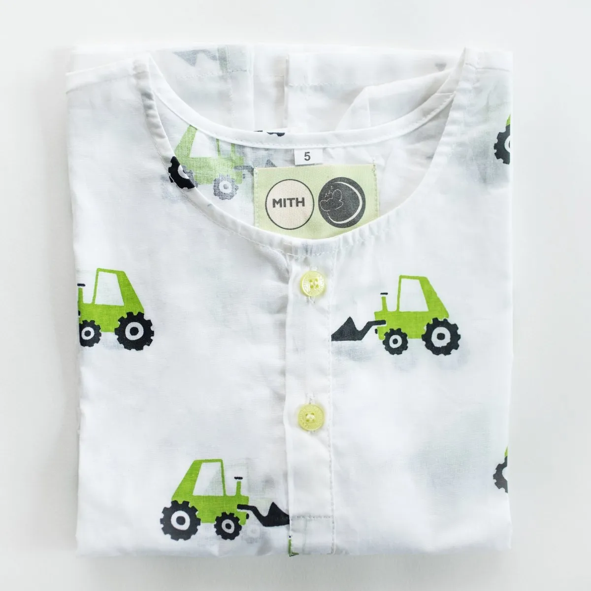 Scoopy Excavator- Unisex Kids Cotton Nightwear