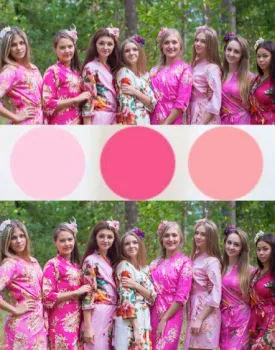 Shades of Pink Wedding palette Bridesmaids Robes