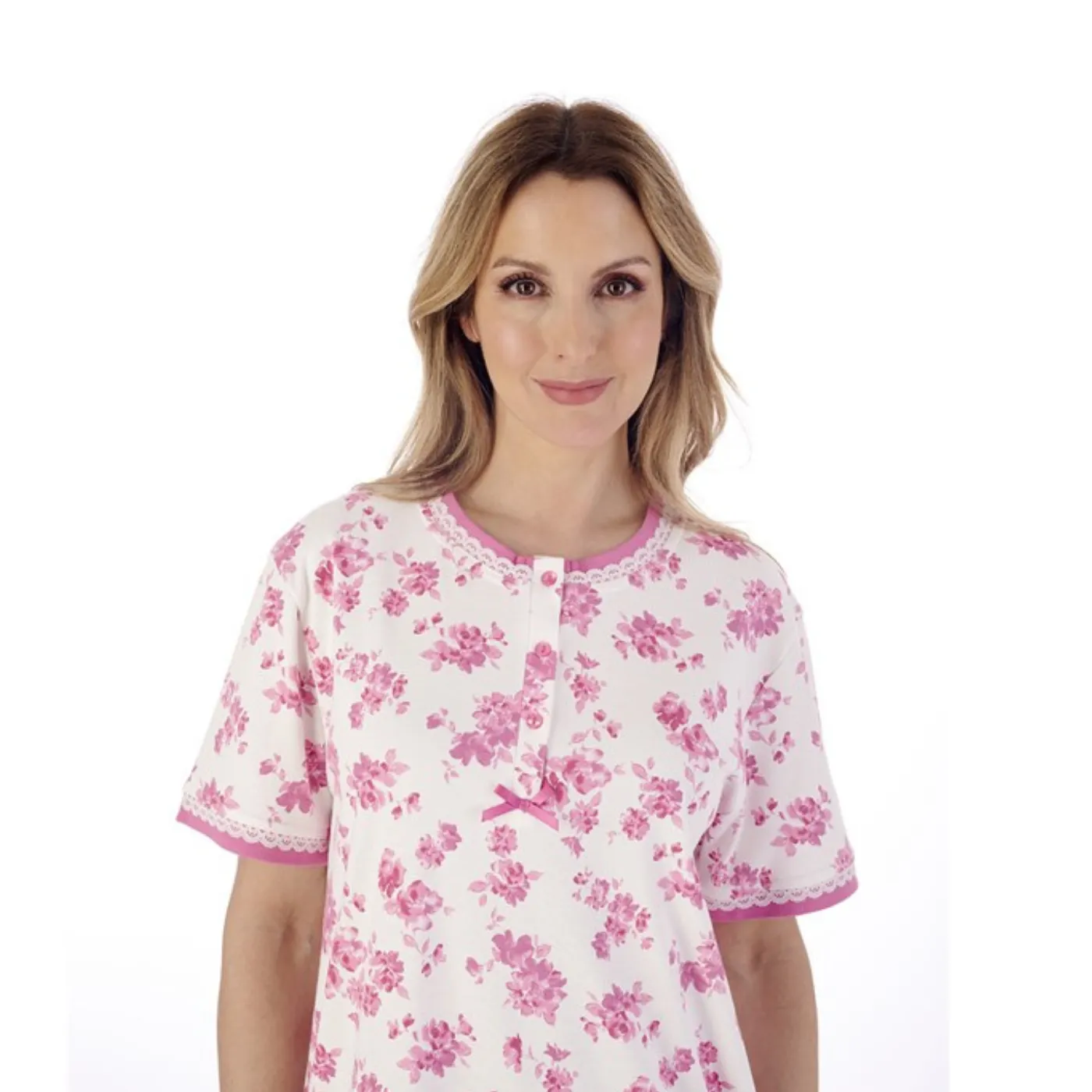 Slenderella Floral Print Short Sleeve Nightdress