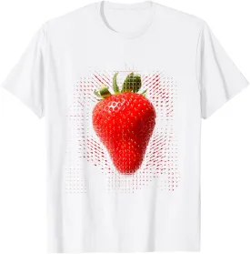 Strawberry Pixel Art Fruit Abstract Abstract Graphic T-Shirt