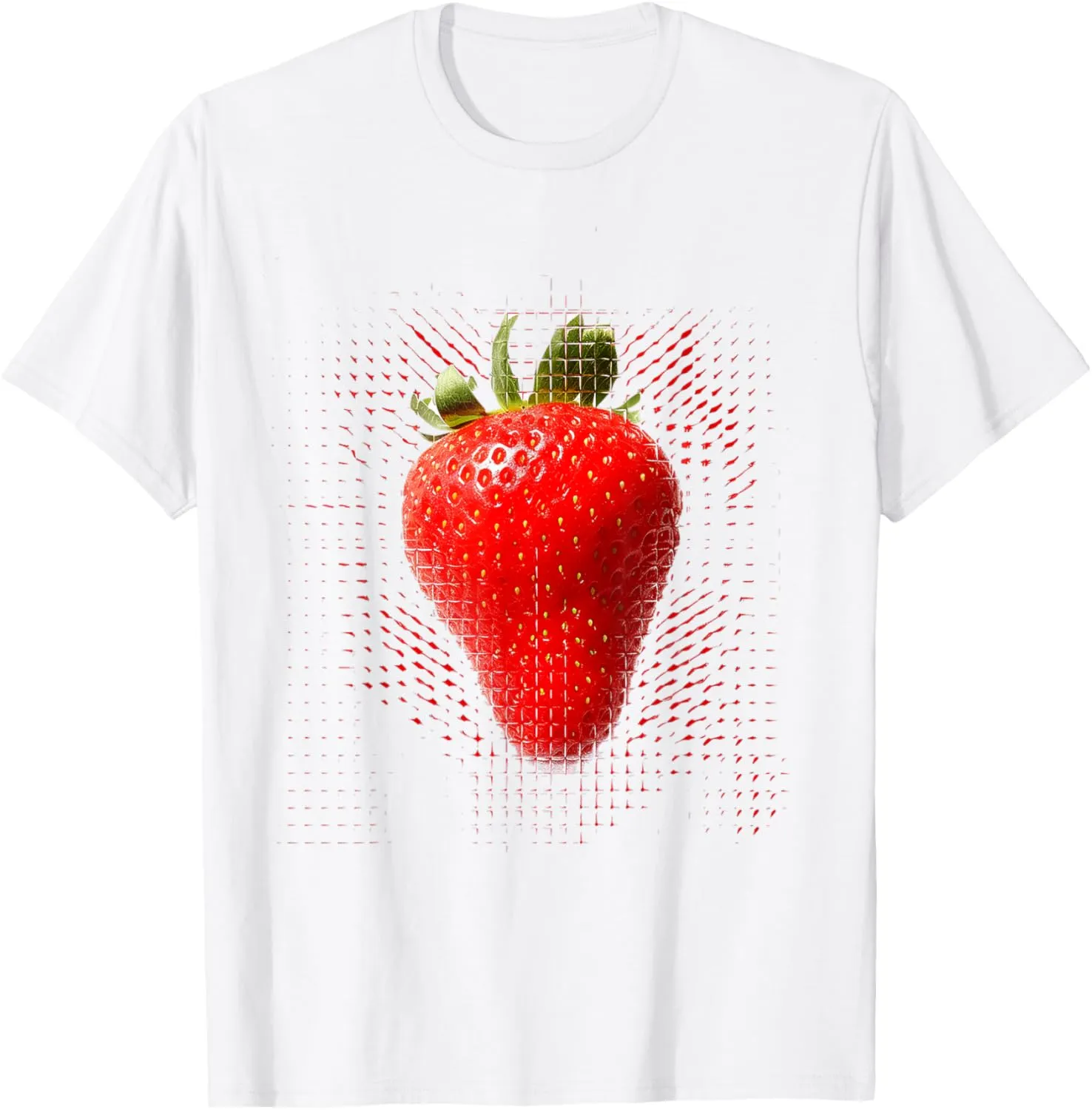 Strawberry Pixel Art Fruit Abstract Abstract Graphic T-Shirt