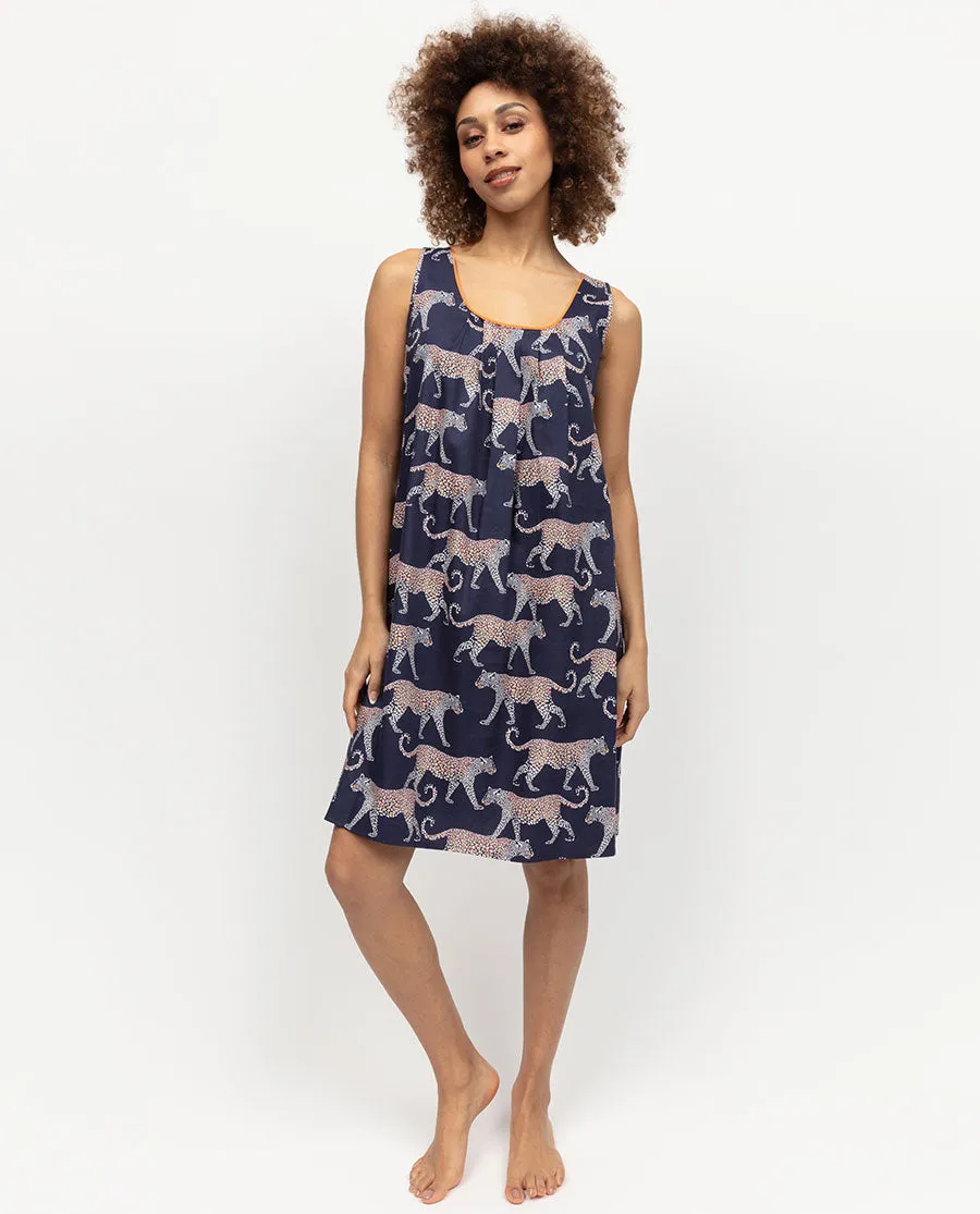 Taylor Womens Leopard Print Short Nightdress