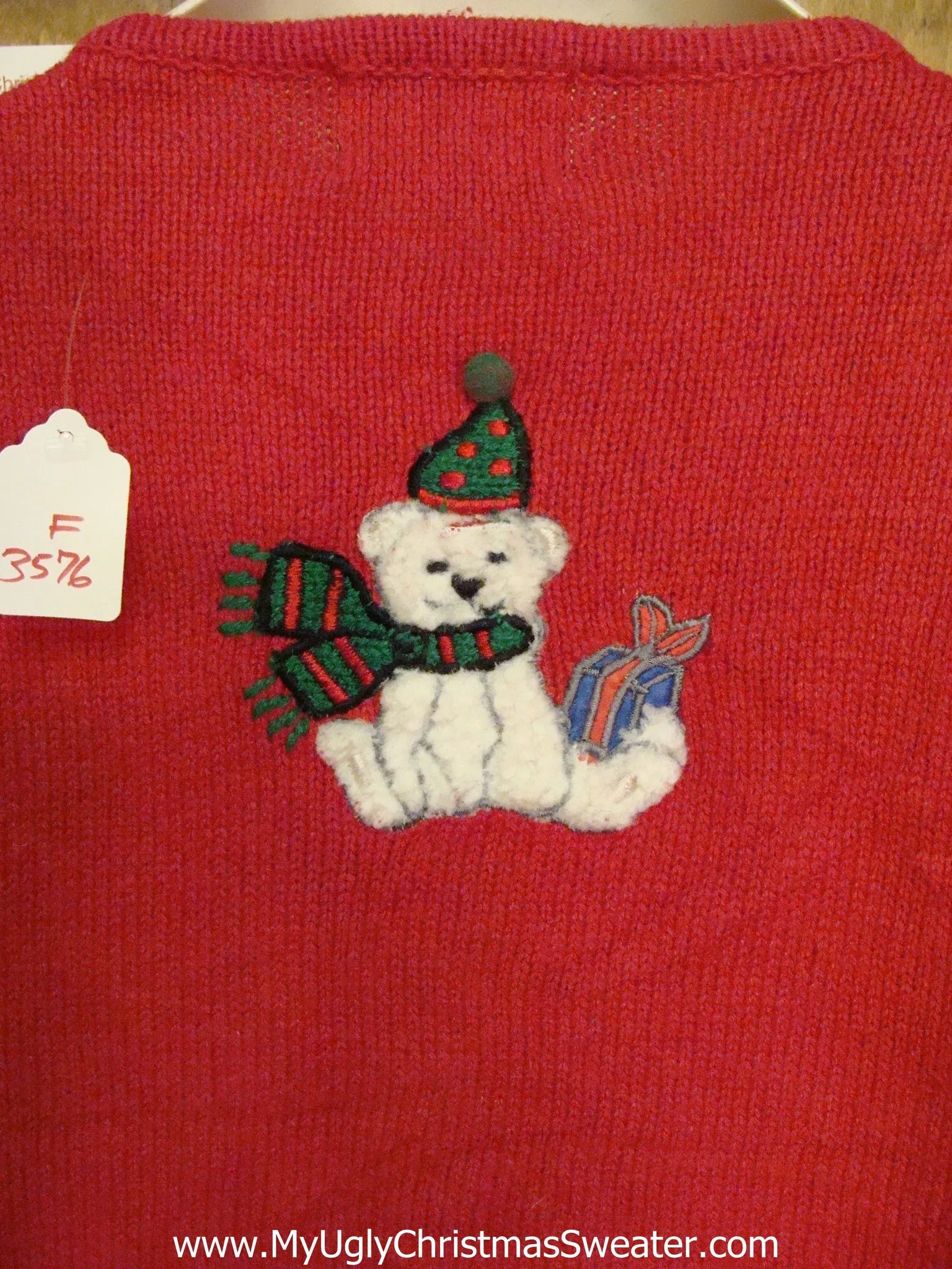 Teddy Bear Party 2sided Ugly Christmas Sweater Cardigan