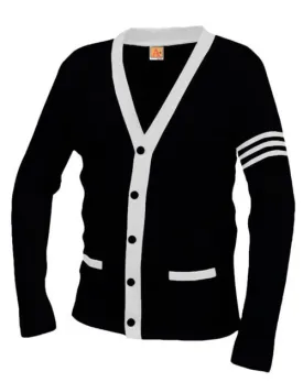 Unisex Adult Contrasting Trim Varsity Cardigan