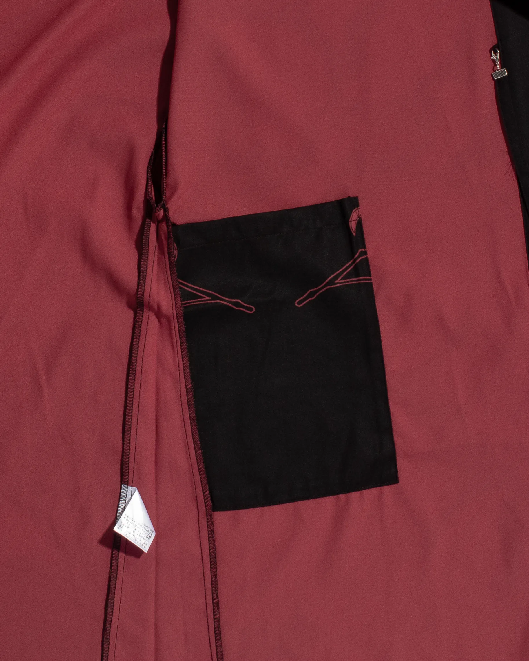 Wa-Modern Haori Robe, Red Flower Pattern