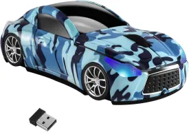 Wireless Cool Sports Car Shape 2.4 GHz USB Mouse - 1600 DPI Optical Portable Gaming Mouse for Laptop, Office, Home