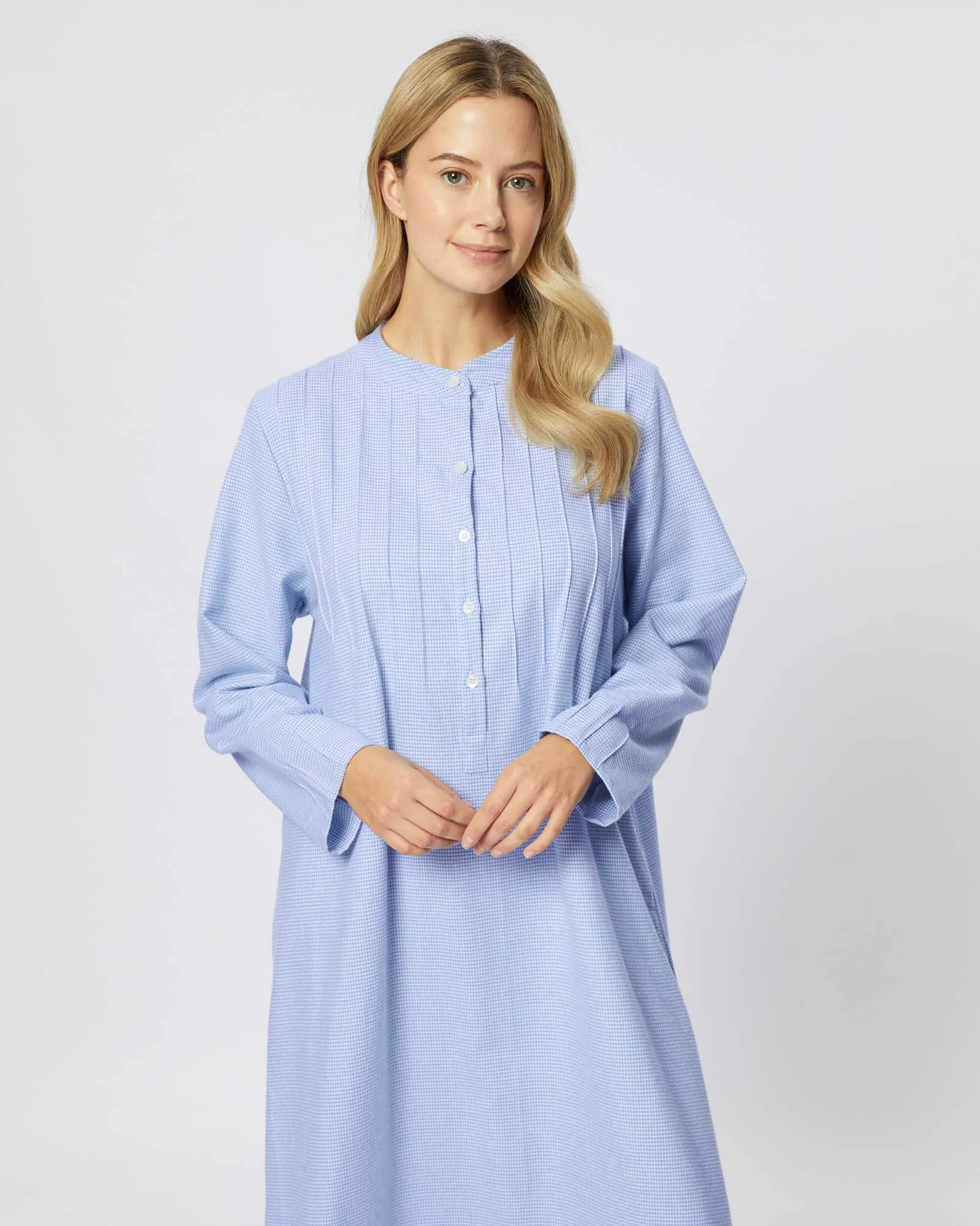 Women's Brushed Cotton Sophie Nightdress - Willet Blue