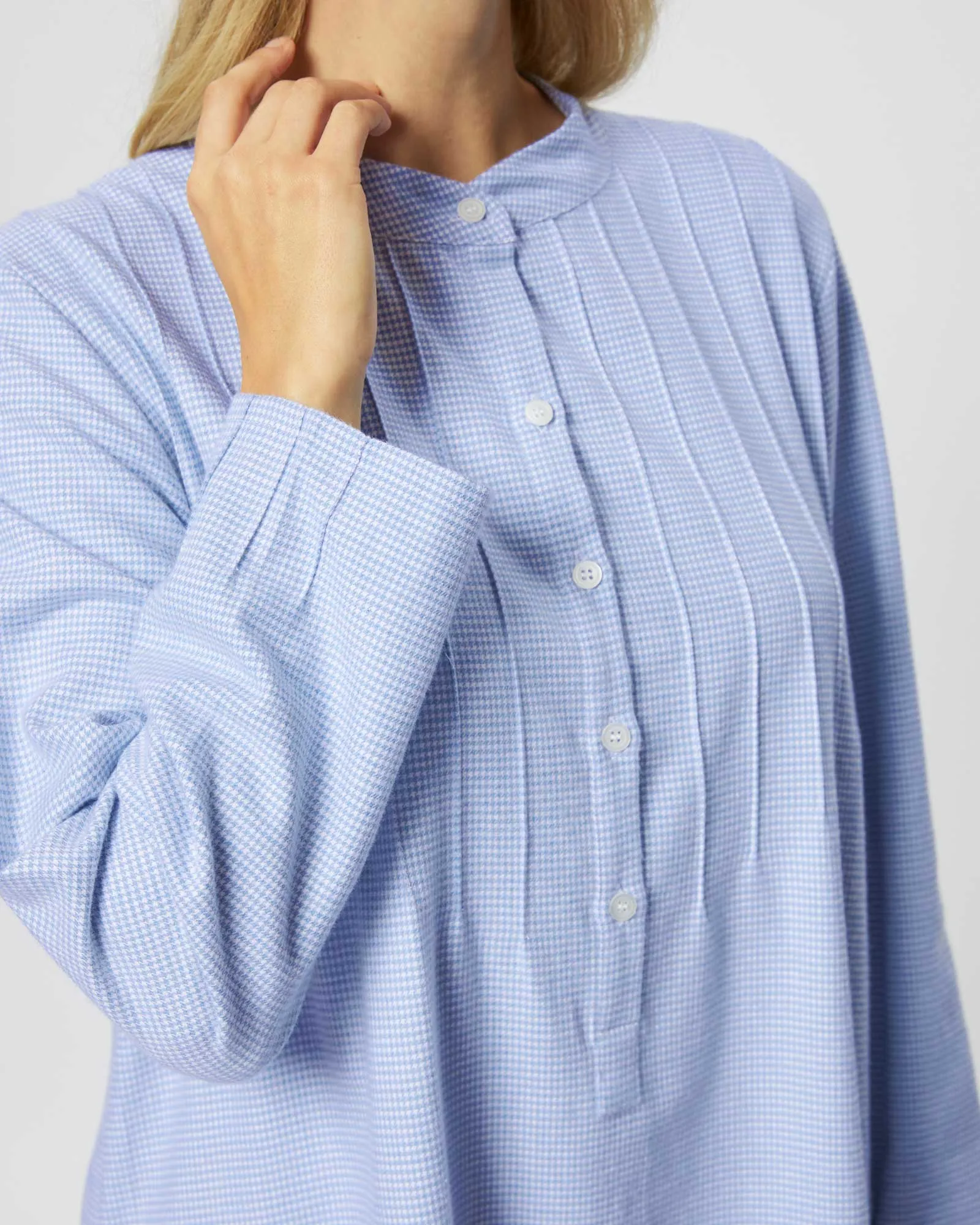 Women's Brushed Cotton Sophie Nightdress - Willet Blue