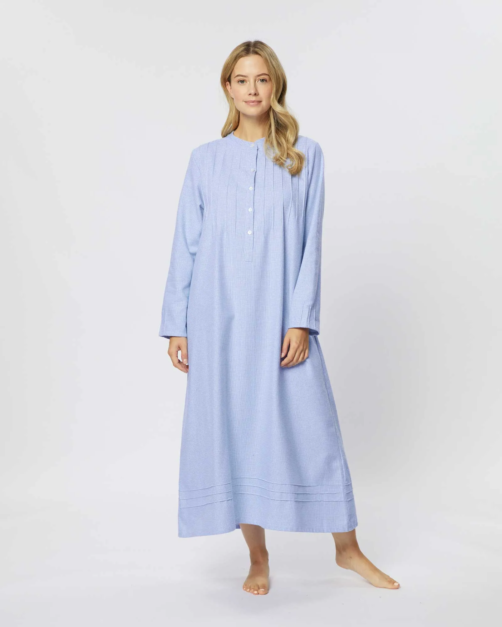 Women's Brushed Cotton Sophie Nightdress - Willet Blue