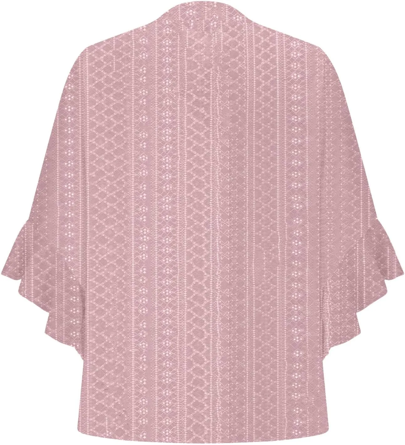 Women's Eyelet Poncho Tops Half Sleeve Tops Trendy Casual Lightweight Flowy Shirt Ruffles Hem Dressy Elegant Blouse