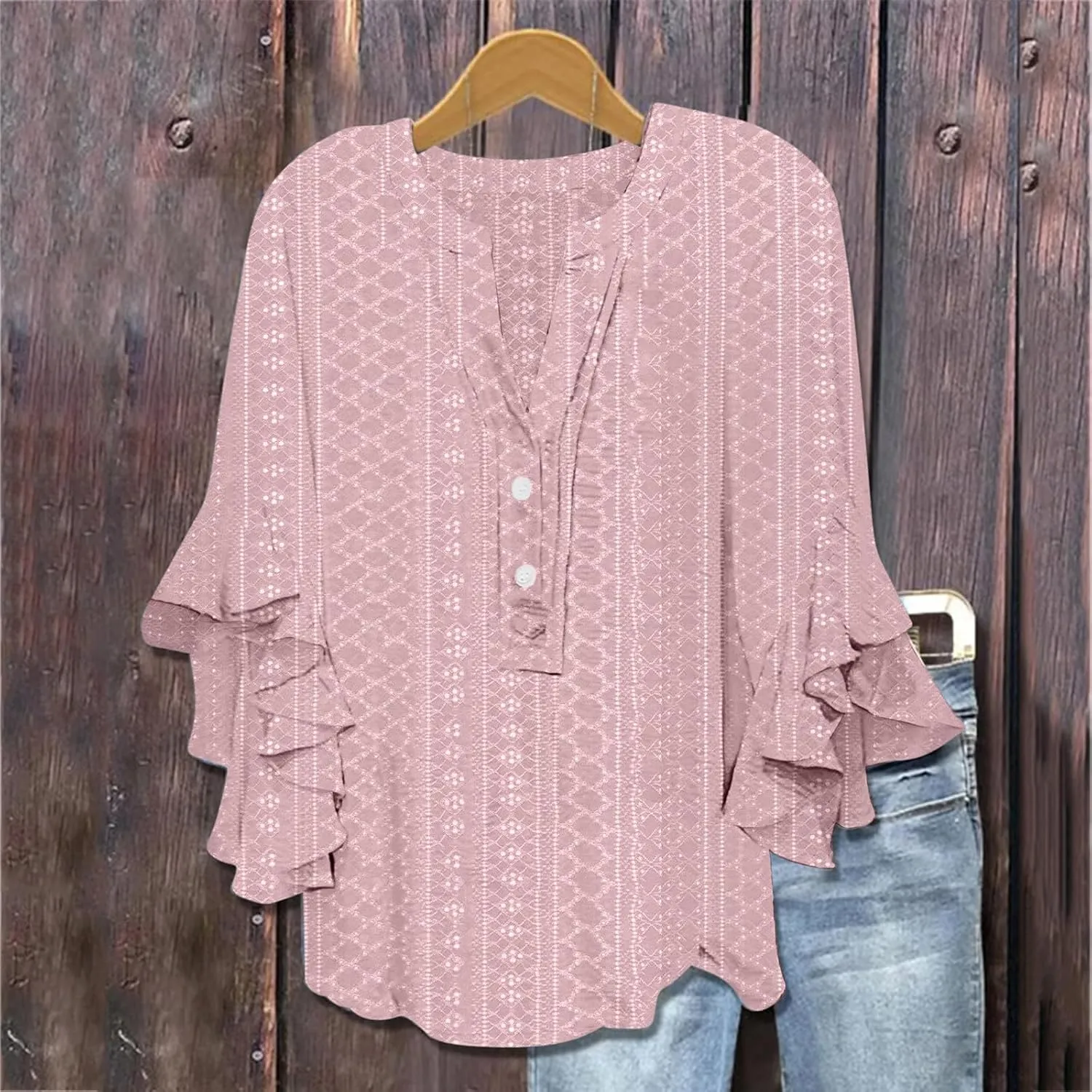 Women's Eyelet Poncho Tops Half Sleeve Tops Trendy Casual Lightweight Flowy Shirt Ruffles Hem Dressy Elegant Blouse