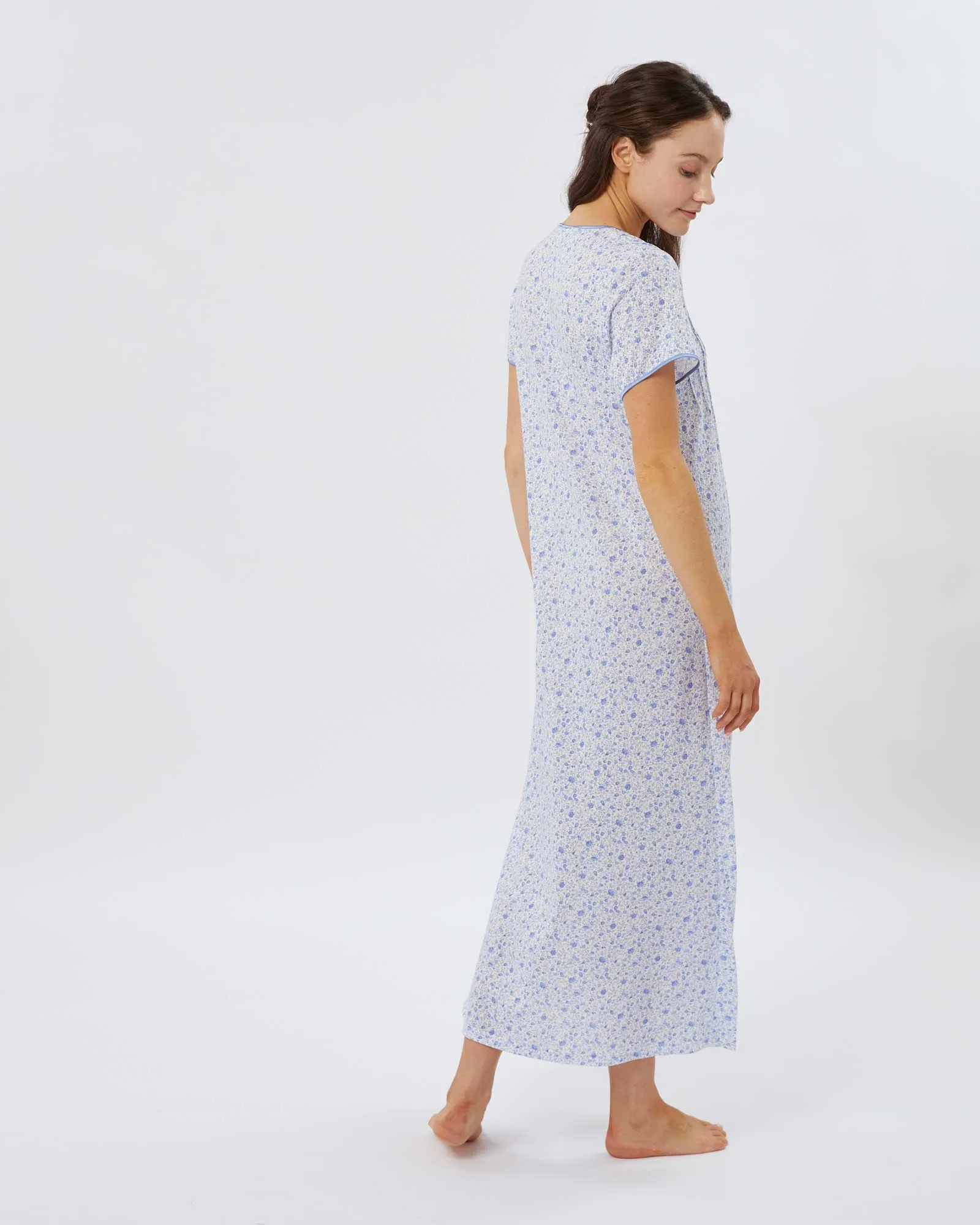 Women's French Pleat Short Sleeved Nightdress - Fimber Ditsy Floral
