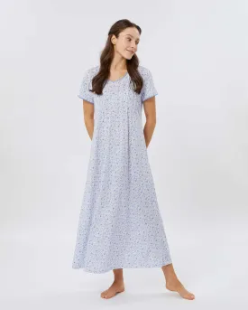 Women's French Pleat Short Sleeved Nightdress - Fimber Ditsy Floral