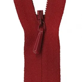 YKK Unique Invisible Zipper in Apple Red
