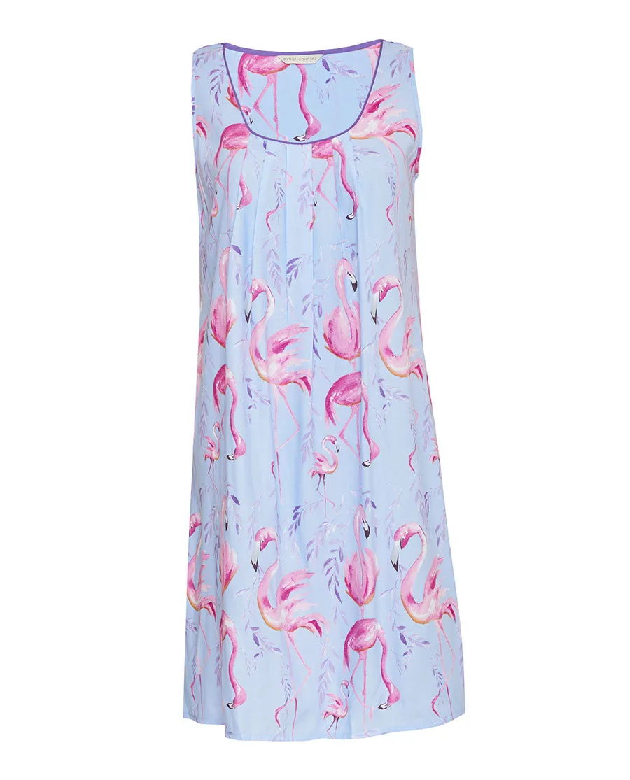Zoey Flamingo Print Short Nightdress
