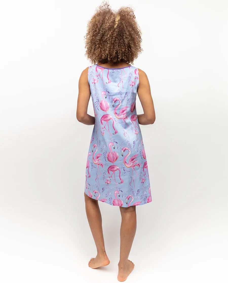 Zoey Flamingo Print Short Nightdress